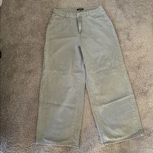 Missguided Gray Washed Wide Leg Straight Jeans